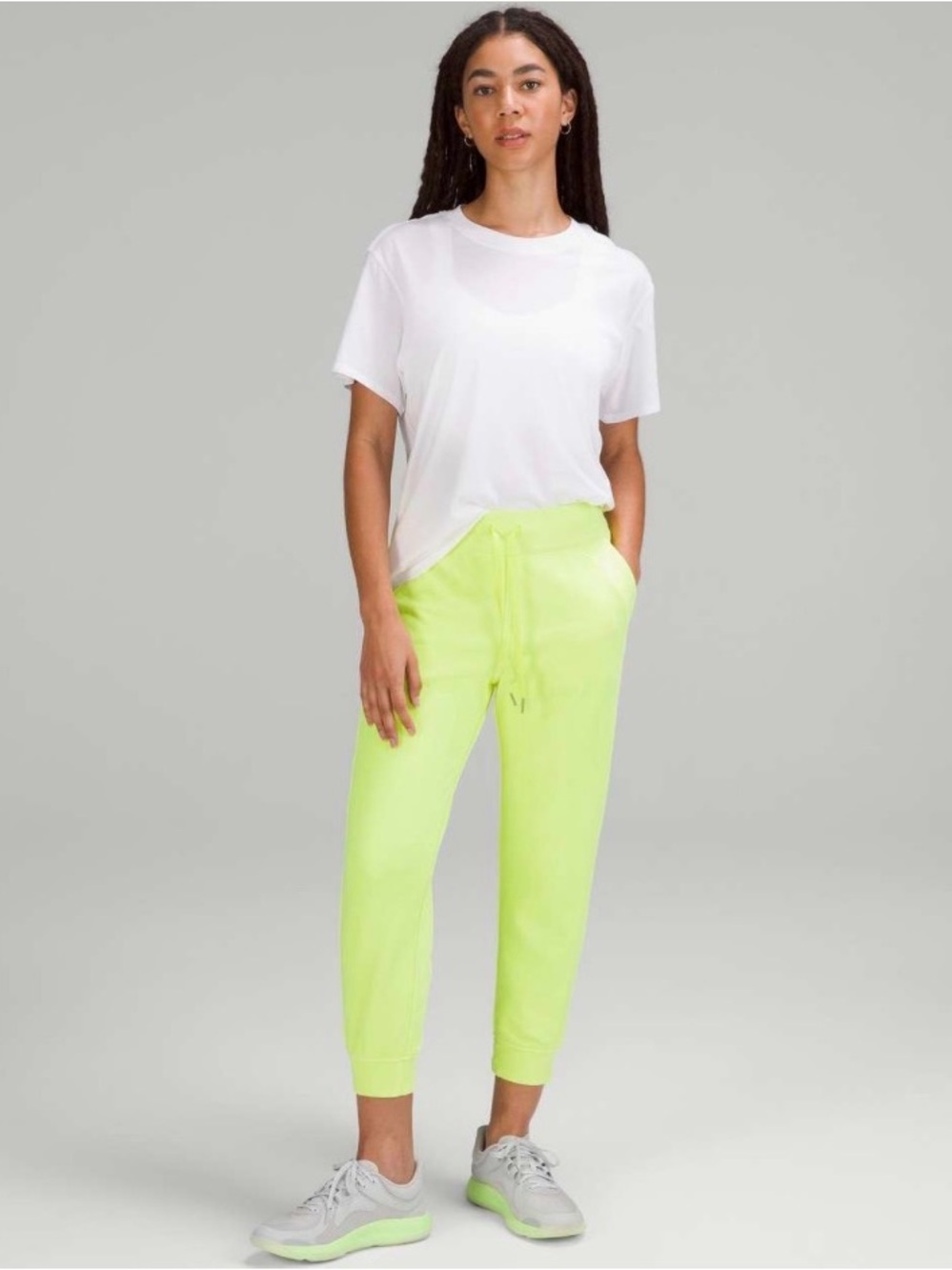 NWT Lululemon Scuba High Rise Jogger Crop in Highlight Yellow, Size 12